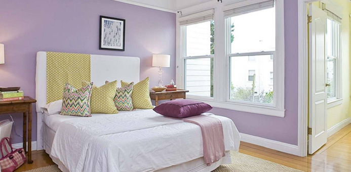 dormitorio color lavanda